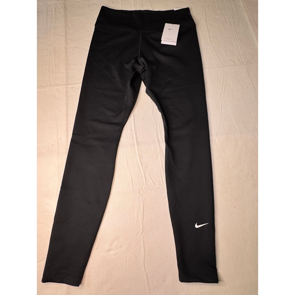 Nike One Womens Mid Rise Full Length Training Tights Black Medium